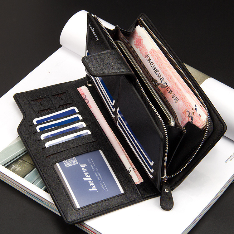 Designer Baellerry New Casual Multifunctional Men's Clutch Korean Style Business Zipper Long Wallet Phone Light Luxury Women's Bag