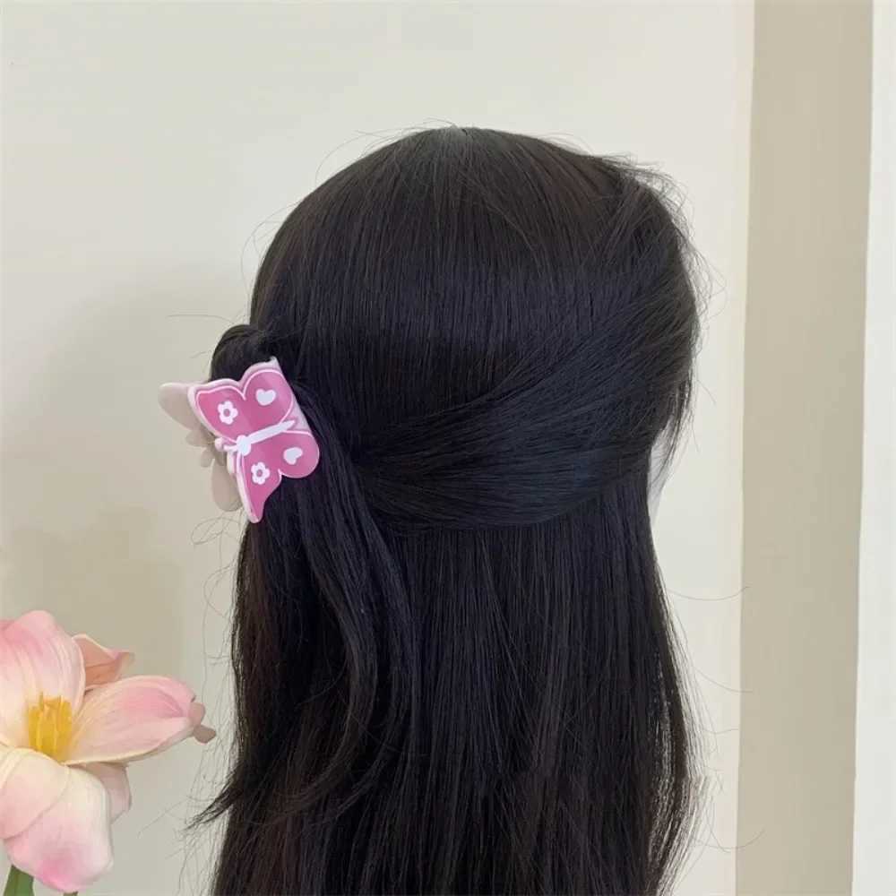 Girls Cute Sweet Bow Flower Hair Claw Women Bowknot Ribbon Crab Clips Hairpin Summer Y2k Shark Clip Hair Clip Hair Accessories Y250707