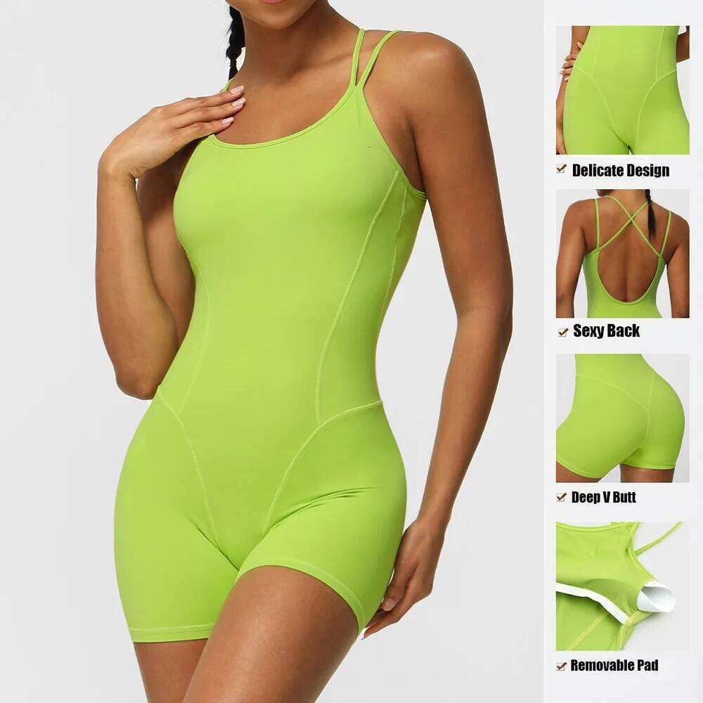 Cloud Rise Sexy Girl Backless Yoga Jumpsuit Women Workout Bodysuit Sports Set One Piece Tracksuits Fiess Suit Gym Sportswear