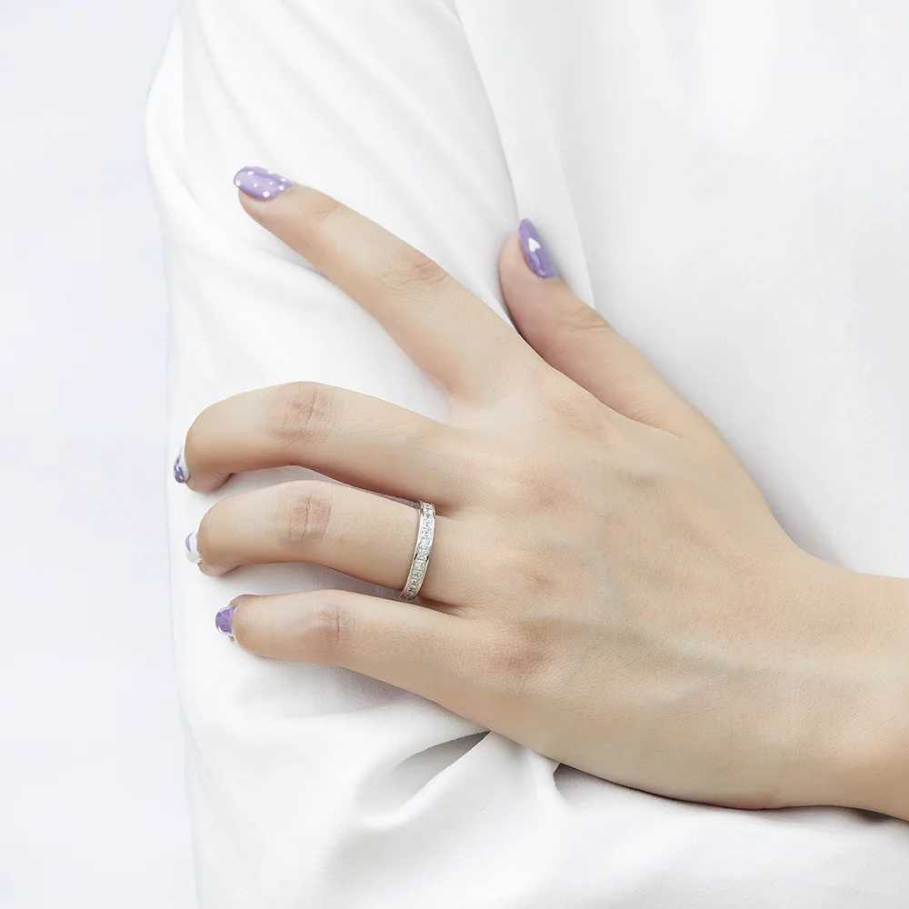 Eternity High Grown Diamond Ring 925 Sterling Silver Party Wedding Band Rings for Women Men Anniversary Engagement Jewelry Gift XJ250707