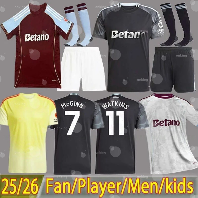 25 26 astons VilasS shirt McGINN #7 Soccer Jerseys RASHFORD#9 ROGERS TIELEMANS WATKINS#11 football shirts 150-Year Anniversary jersey villashirts man kids kits
