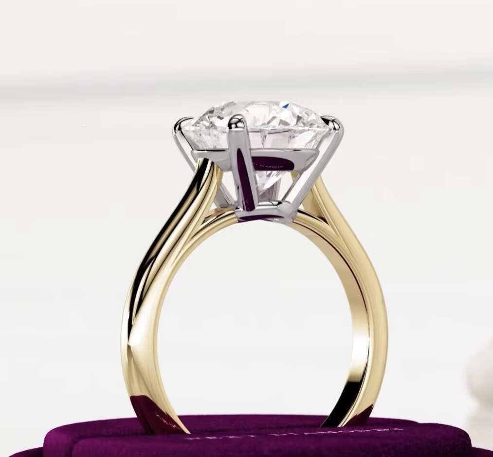 Anster Jewelry IGI Lab Diamond Ring 3.0ct Round Diamond 18k Gold Ring Engagement Wedding Band Classic Gift Band