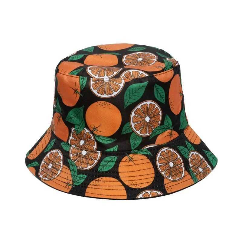 2022 New Fruit Print Bucket Hat Spring and Summer Outdoor Sun Hats Cute Strawberry Watermelon Cherry Fisherman Cap Men Bonnet Y250707