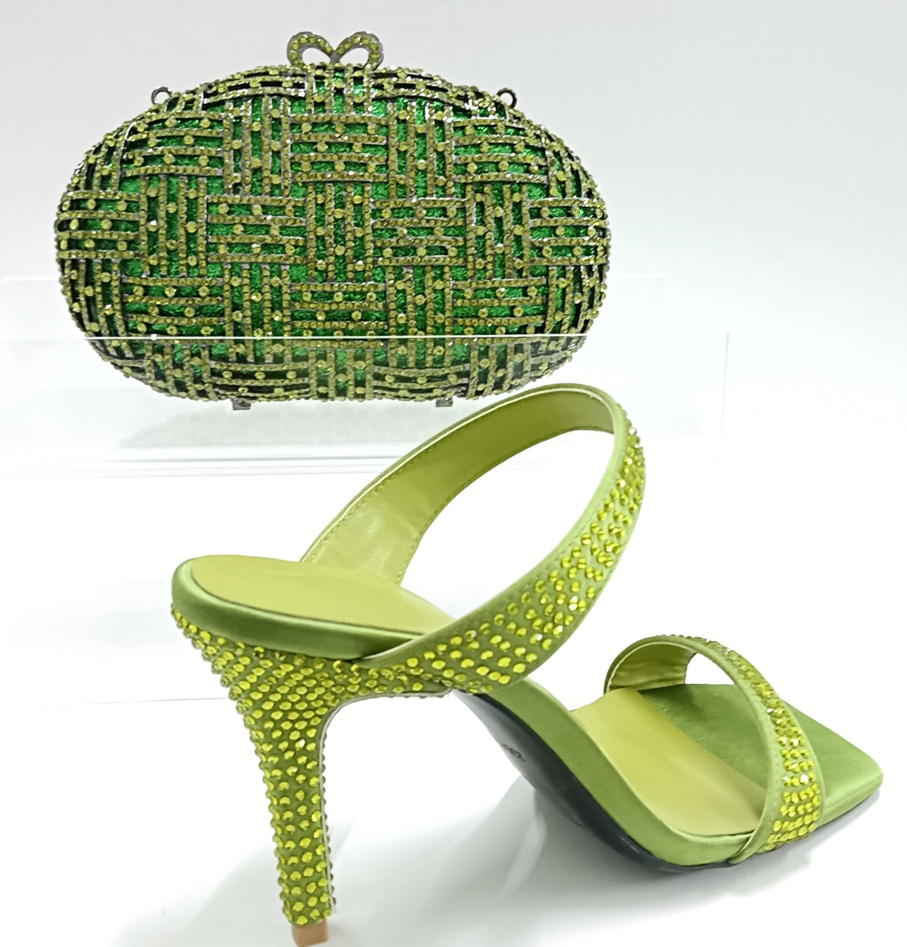 Women's Luxury Rhinestone High Heels Banquet Crystal Stiletto Shoes