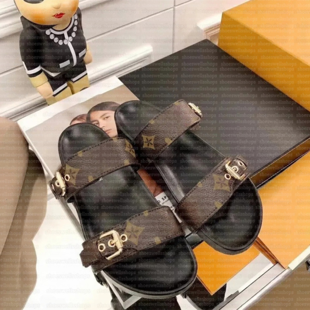 Bom Dia Genuine Leather lvsliness sandal Slipper Casual Shoe summer beach gladiator Mules hasp New womans Flat Slide luxury Designer Sliders sandale 35-44 18