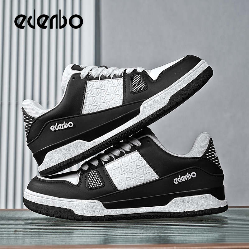 Edenbo men's shoes 2025 new seasons hot style white shoes casual leather black and white versatile sports shoes for men