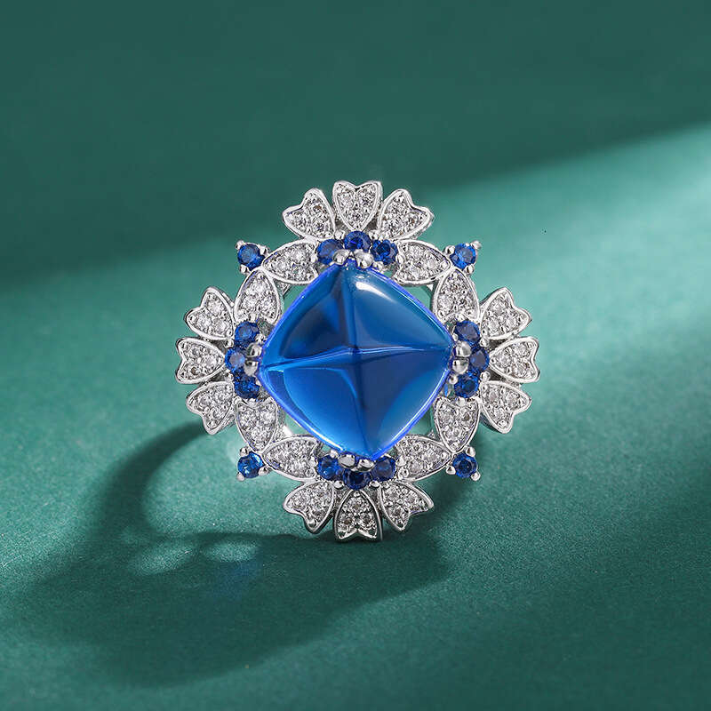 Huayoumei Sugar Tower Blue Wrist Red Bracelet Light Colorful Zircon Ring For Women 93F