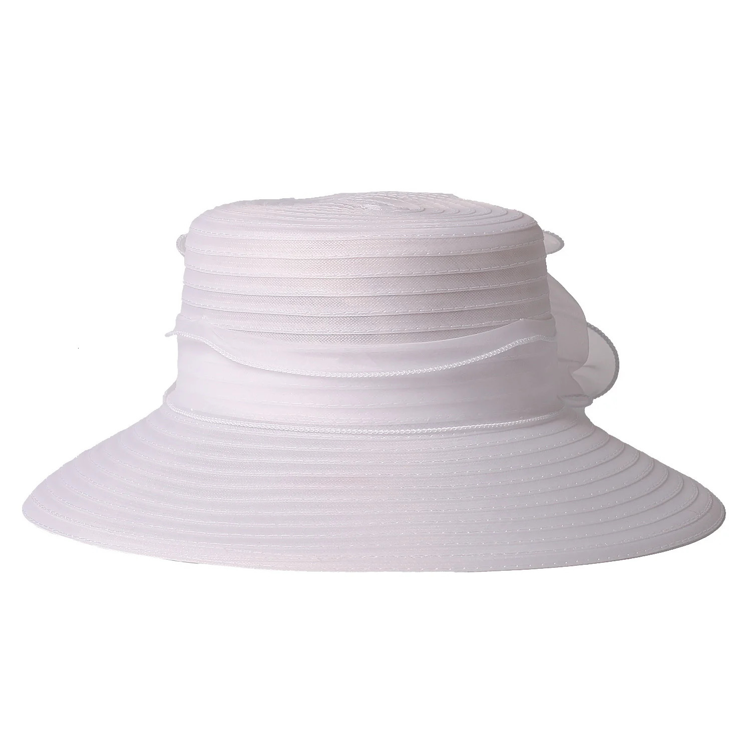 FS Summer Wide Brim Church Hats Red White Flower Fascinators Hat For Women Elegant Outdoor Sunshade Wedding Cap Sombrero 250707