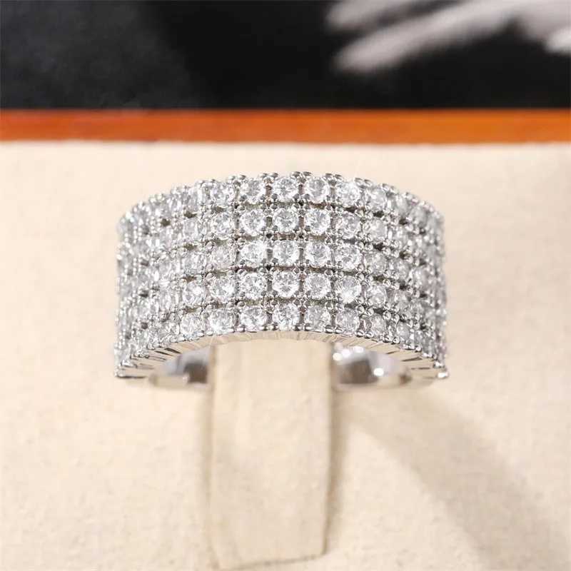 925 Sterling Silver Cubic Zirconia Rings for Women Wedding Simple Stylish Design Luxury Trendy Female Rings Sparkling Jewelry XJ250707