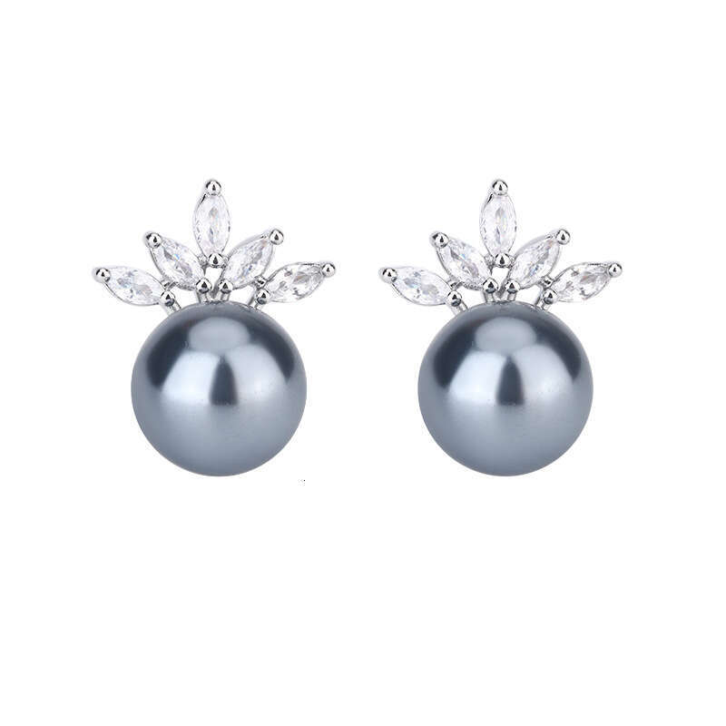 New Jewelry Set Pearl Accessories Necklace Earrings S Sier Needle Luxurious High-End Feel Women's Factory B36