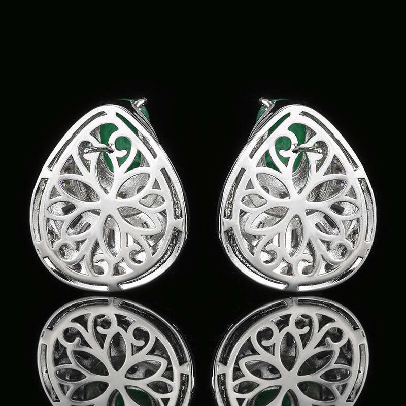Palace Style Jewelry Zircon Earrings Red Elegant Versatile New Women's High-End E9f