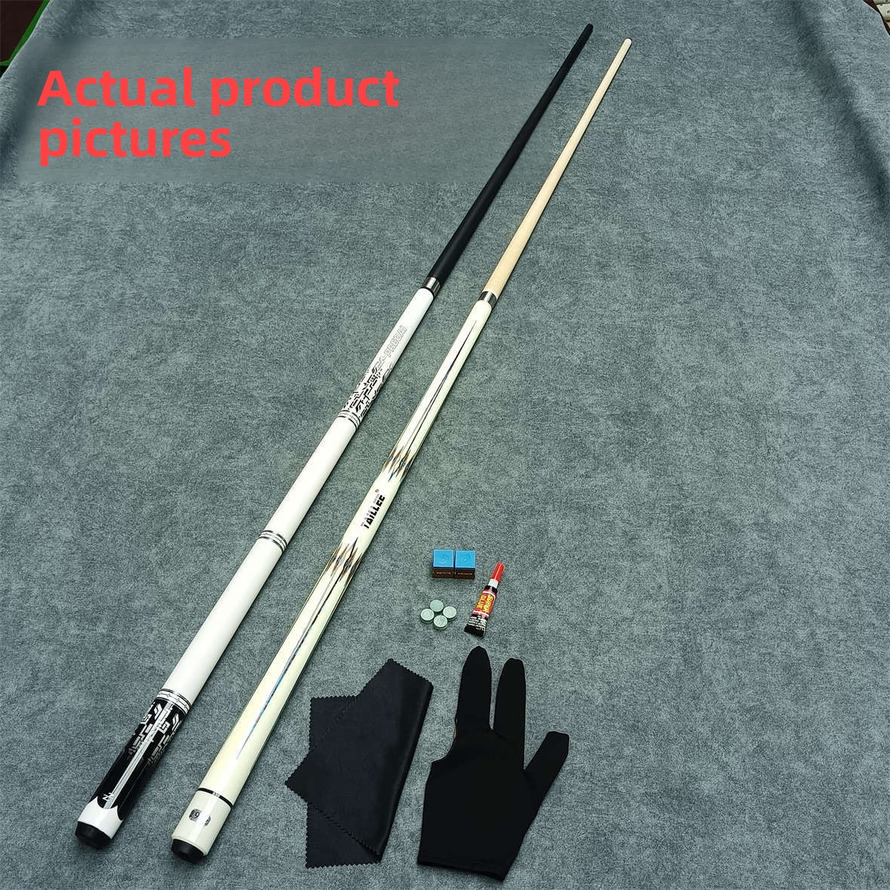 Technology Carbon Small Black 8 American Nine Ball Snooker Middle Head Blue and White Billiard Cue Barrel