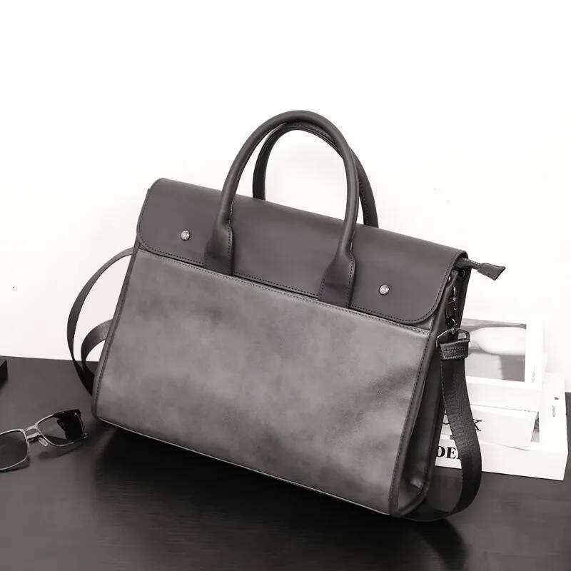 Large Capacity Handbags Briefcases Retro Fashion Crossbody Bags Men Shoulder Messenger Satchels Male Top-Handle Bag
