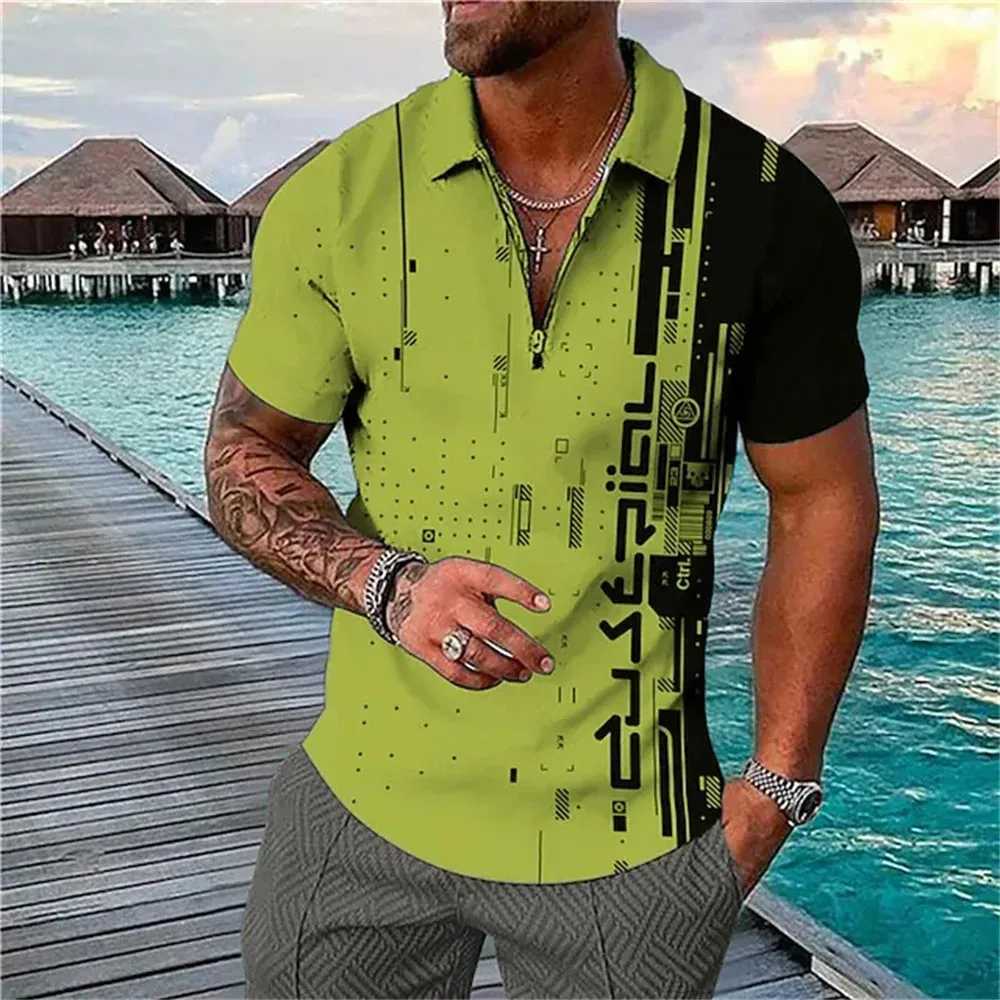 Mens New T-shirt Classic Short sleeved Polo Shirt Summer Top Casual T-shirt Button Collar Super Large S-4XL Casual Polo Shirt Y250707 Y250707