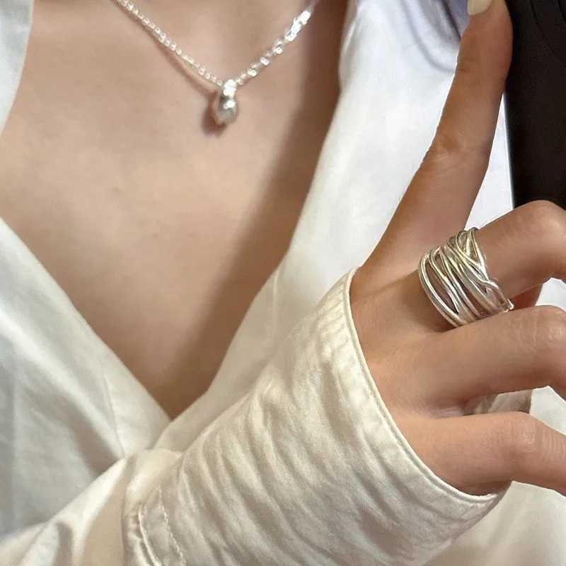 925 Sterling Silver Trend Arched Wide Ring For Women Geometry Punk Design Jewelry Asymmetric Gift Dropshipping XJ250707