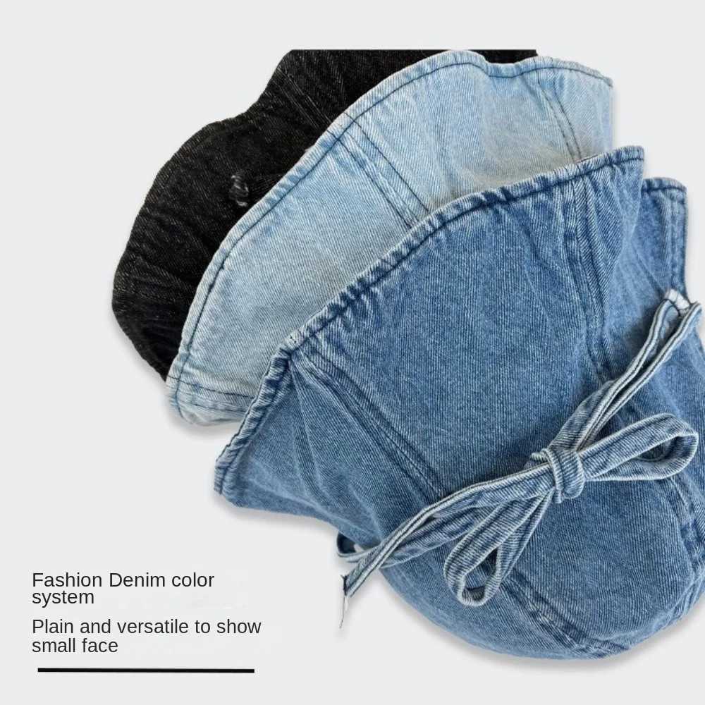 Sweet Face Covering Bow Hat Smiling Face Revealing Face Small Basin Hat Breathable Sun Protection Cowboy Fisherman Hat Summer Y250707