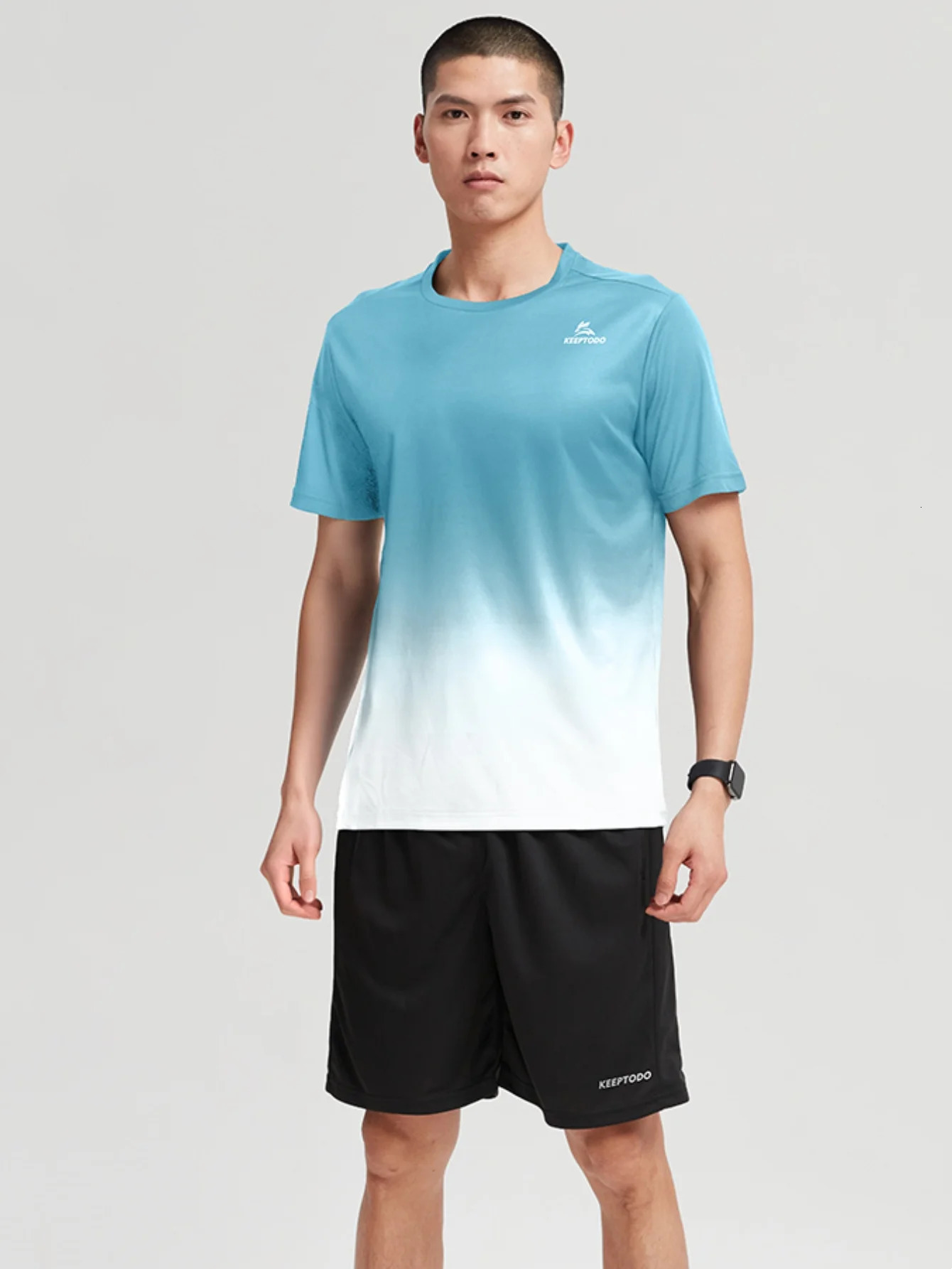 Sports Suit Mens Running Fitness Summer Ice Silk Quick Dry Clothes Cycling Training Wear Thin Breathable Loose T-Shirt Shorts 250707