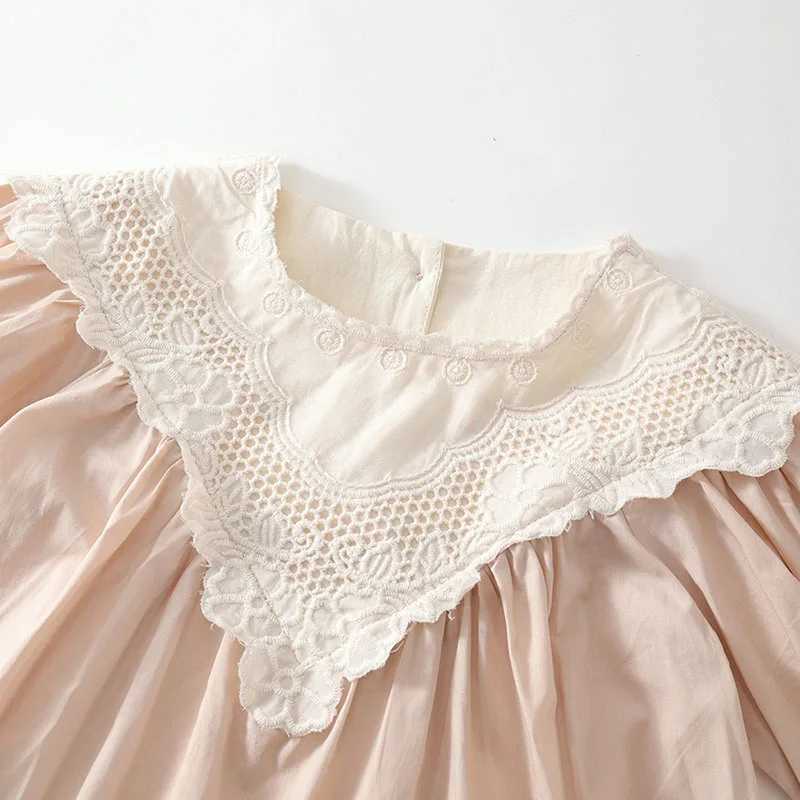 2025 New Summer Baby Girl Clothing Kids Princess Dresses Short Sleeved Cotton Lace Splicing 2-7 Years Baby Girl Party Dress R250707