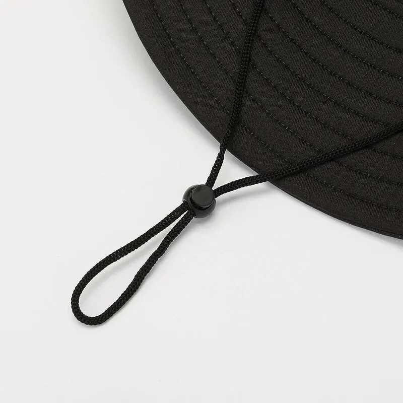 New Hot Selling Spring Summer Bucket Hat Mens Solid Color Big Brim Sun Hat Womens Folding Fishing Mountaineering Outdoor Hat Y250707
