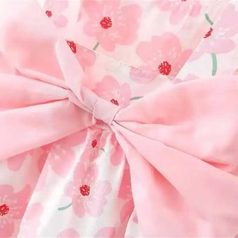 Summer Girls Clothing Sweet Baby One-Piece Dresses Suspender Daisy Printed Sundress With Hat For Infant Toddlers Holiday Dress R250707