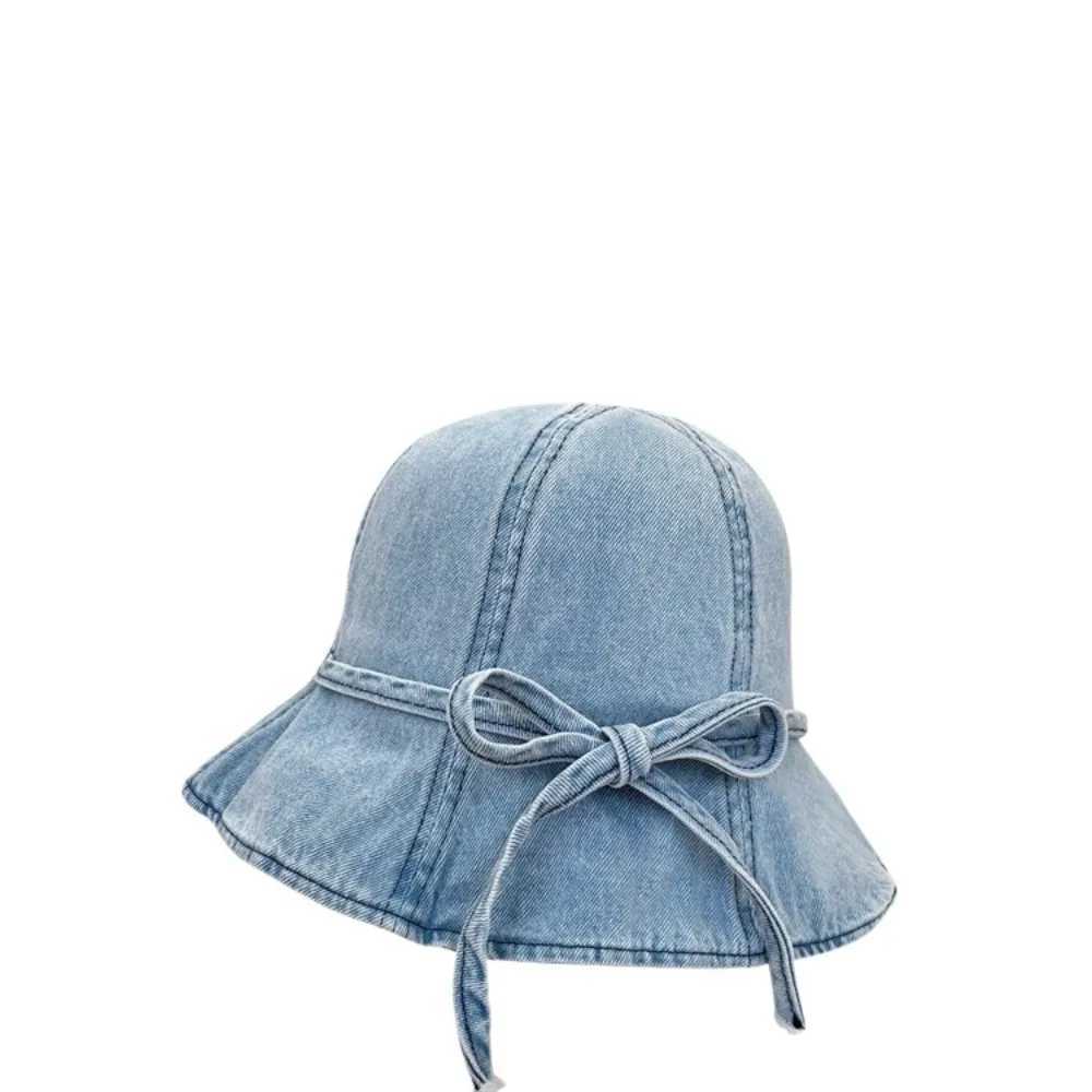 Sweet Face Covering Bow Hat Smiling Face Revealing Face Small Basin Hat Breathable Sun Protection Cowboy Fisherman Hat Summer Y250707