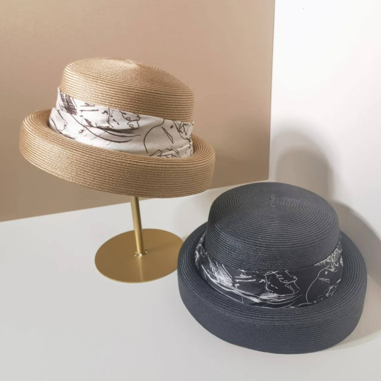 Summer Straw Hats For Women Outdoor Sun Visors Millinery Shade Bucket Hat UV Protection Beach British Top Basin Cap 250707