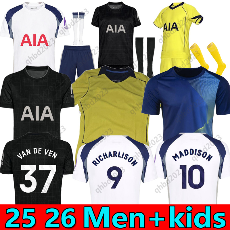 S-4XL 25 26 RICHARLISON SON TOTTEN JOHNSON Soccer Jerseys 2025 2026 MADDISON HAM KULUSEVSKI Van De Ven PERISIC LLORS ROMERO LUCAS Fans player men kit football shirts