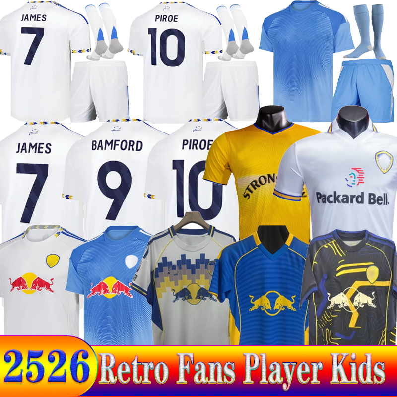 24 25 26 Leeds Unitedesdd BAMFORD Llorente Soccer Jerseys Home Away 2024 2025 Adams Aaronson HARRISON Sinisterra JAMES Maillots De Kids Kit Football Shirt