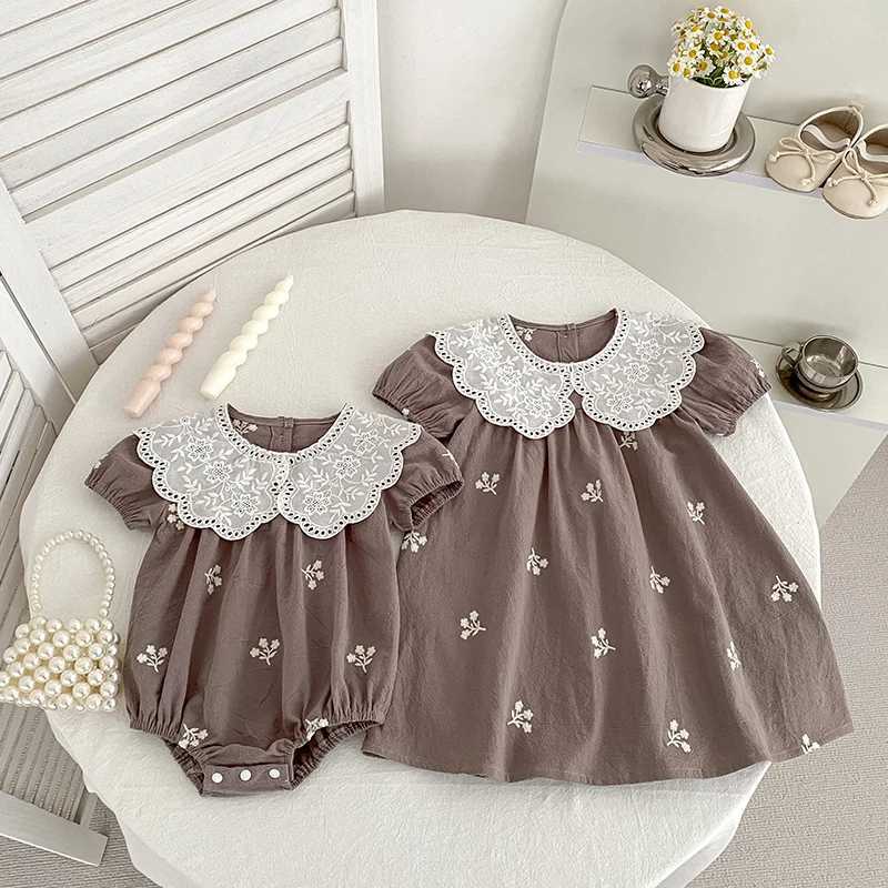 Girls Dresses Childrens Baby Casual Cotton Bubble Sleeves Ventilate Summer Princess Outdoors Baby Girls Embroider Summer Dress R250707