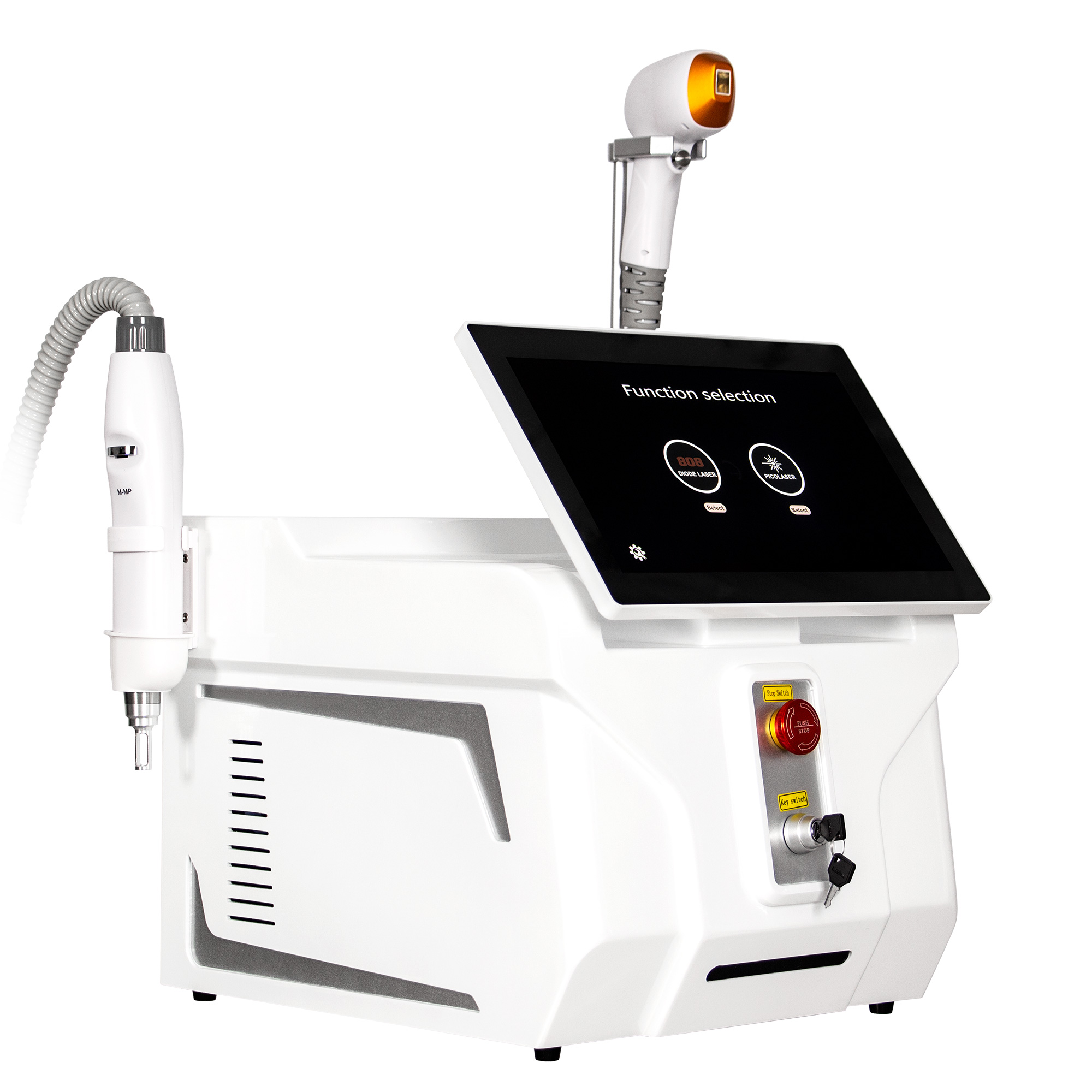 2 In 1 Laser Diode Nd YAG Picosecond Laser 755NM 808NM 1064NM Portable Ice Cooling Hair Tattoo Removal Machine