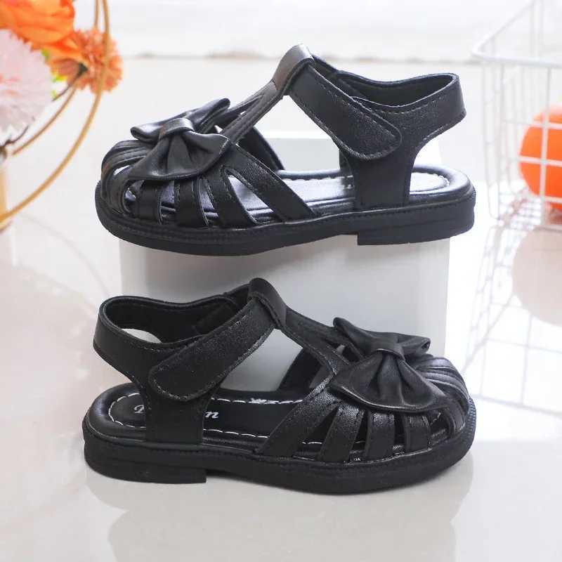 2025 Spring Sandals for Girls Peep-toe Breathable Bow-knot Princess Children Fashion Soft Summer Girls Sandals Cute Versatile R250707