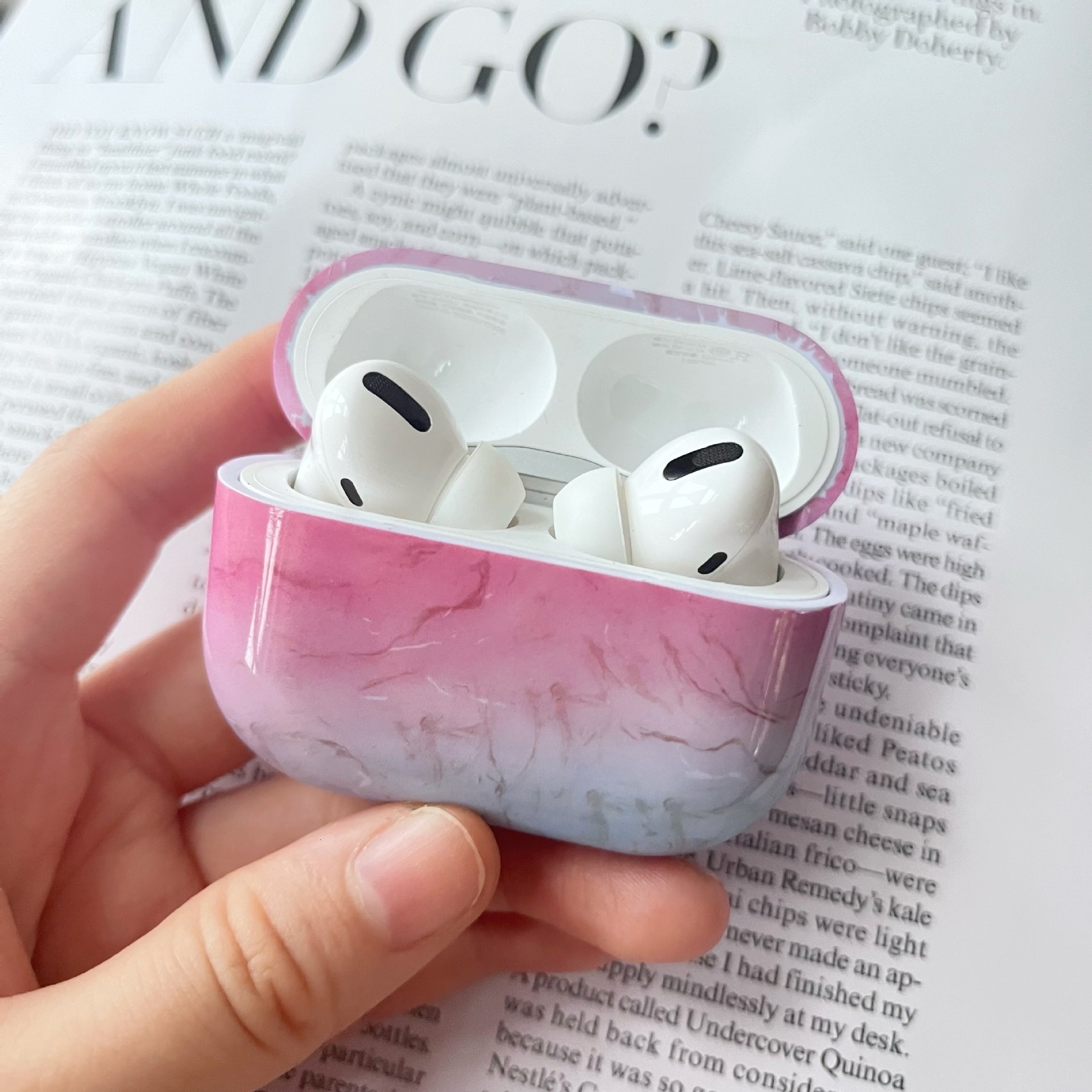 Marble water sticker compatible trend with Apple trend s new generation headphone case protective cover designer bag handbag