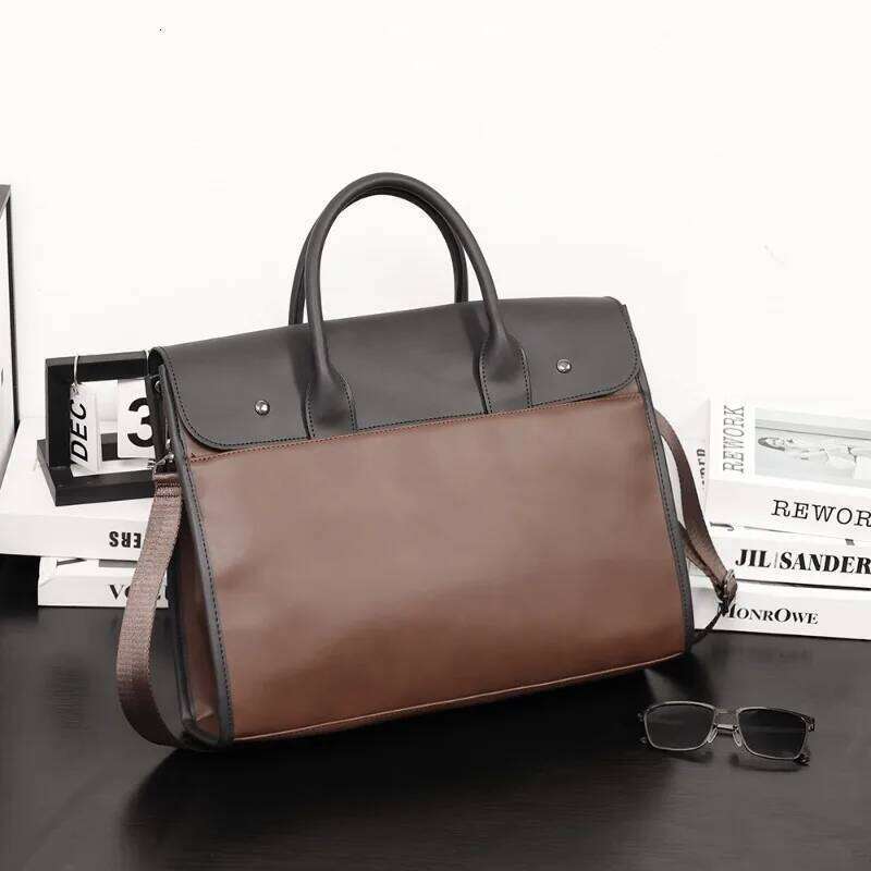 Large Capacity Handbags Briefcases Retro Fashion Crossbody Bags Men Shoulder Messenger Satchels Male Top-Handle Bag