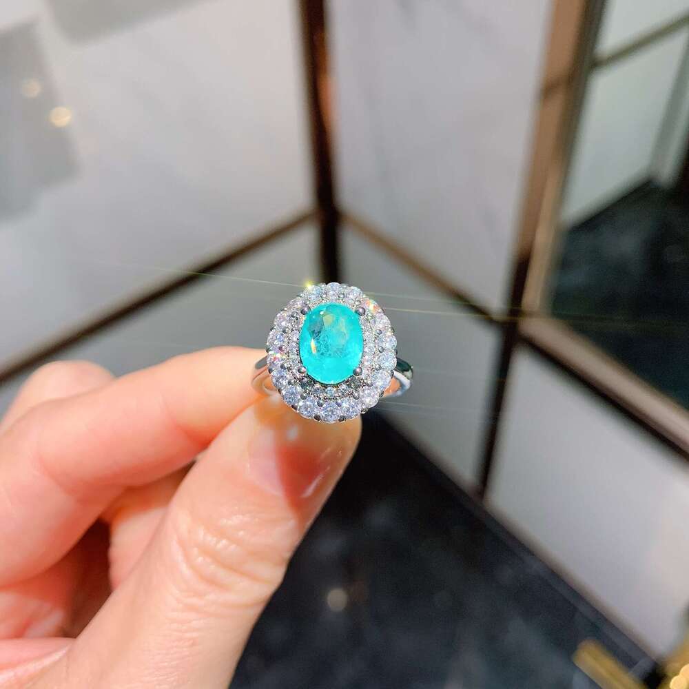 Huayoumei Jewelry Paraiba Pendant New Micro Paved Full Ring High Carbon Dia Necklace 6F3