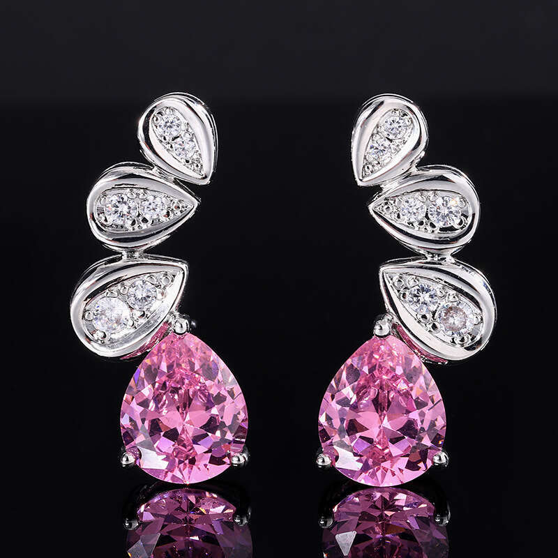Royal Blue Row Dia Water Drop Symmetrical S Sier Needle Stud High-End Design Socialite 2023 New Earrings 379
