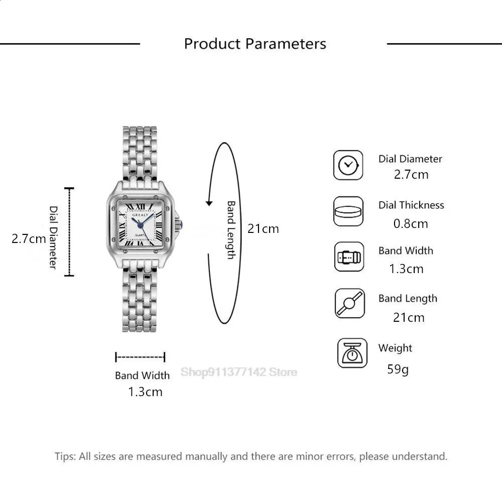 y Womens Fashion Square Watches Gold Alloy Strap Ladies Quartz Wristwatches Qualities Female Roman Scale Clock 250707