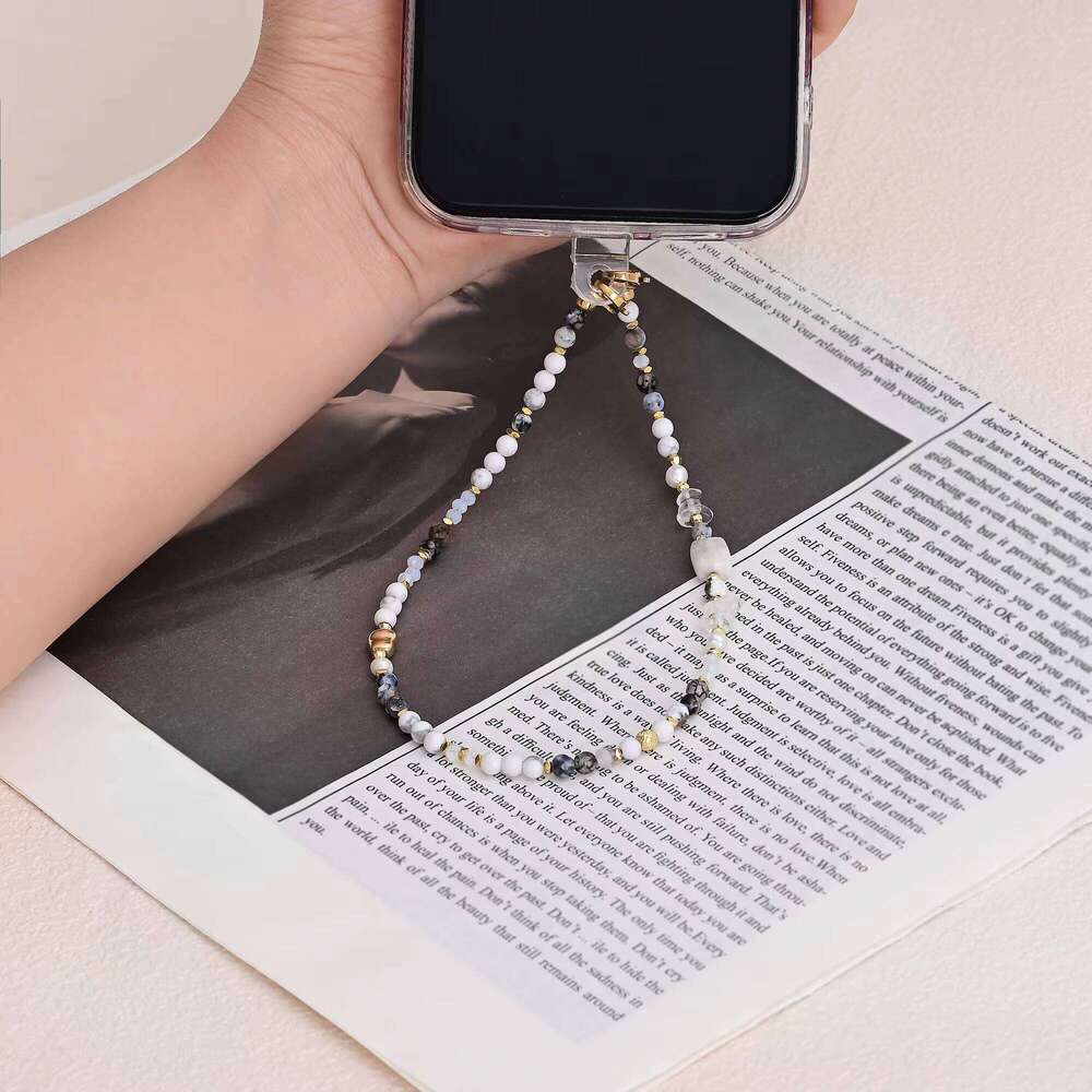 Hot Selling Natural Stone Chain Multi-purpose Beaded Mobile Phone Lanyard Accessories Delivery To Home