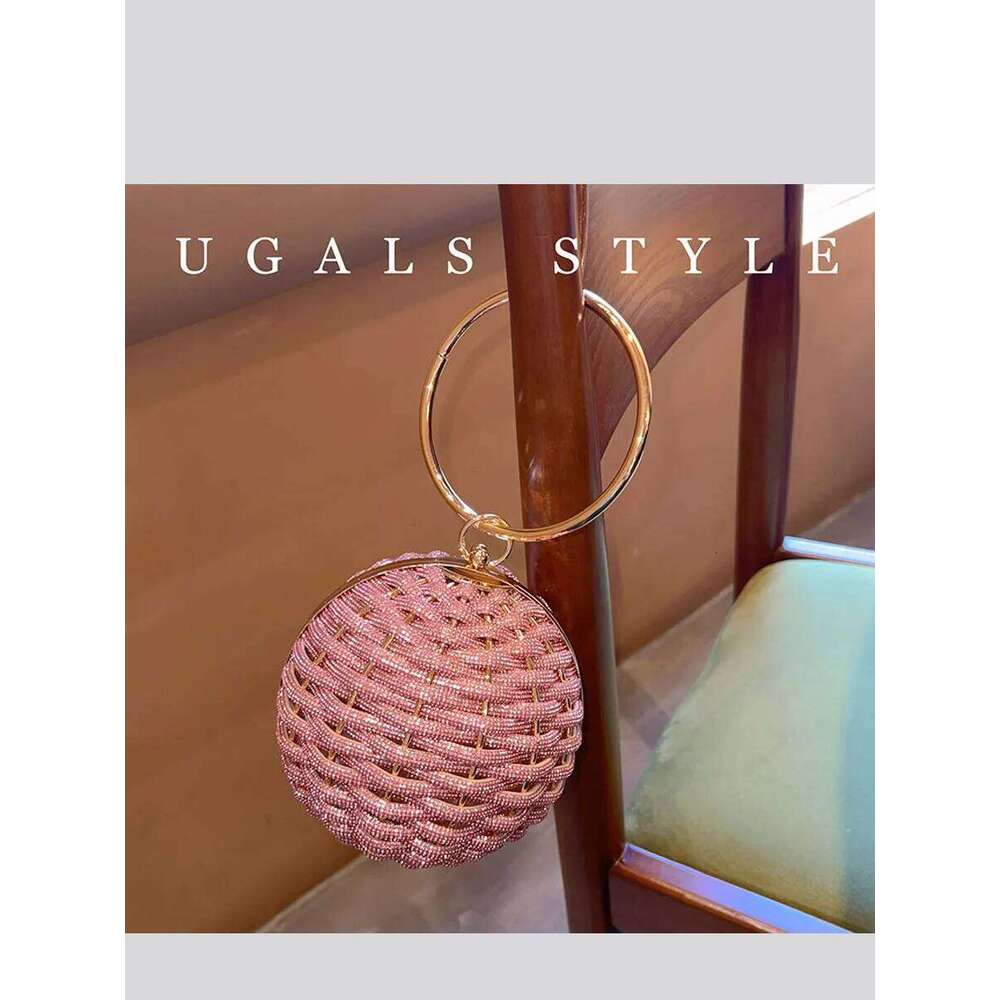 Designer bag 99 Ball Shape Evening Women Handbag Glitter Rhinestone Woven Knitted Purse Elegant Wedding Prom Party Clutch Shoulder Bag