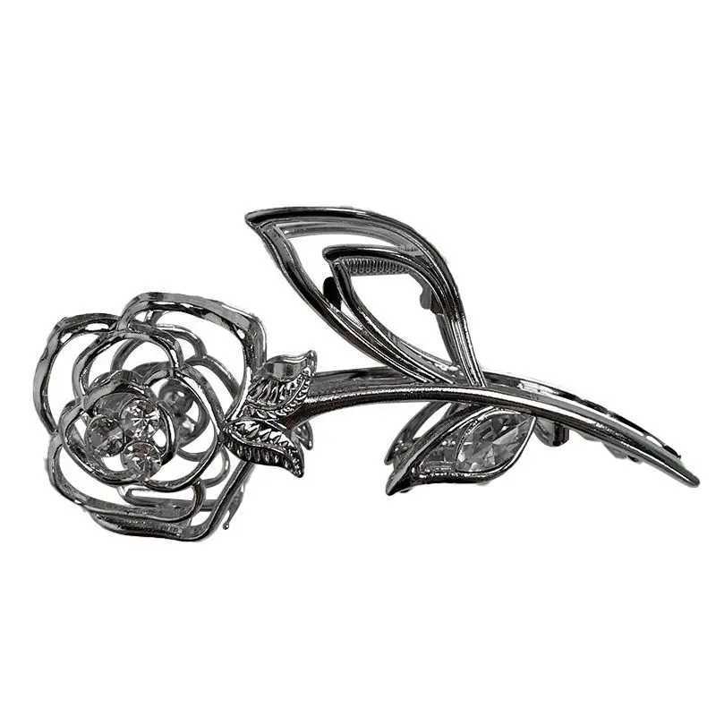 Woman Large Metal Rose Floral Leaf Hair Claw Crab Ladies Barrettes Hairgrip Girls Hair Clips Hairpins Headwear Accessories Gifts Z250707