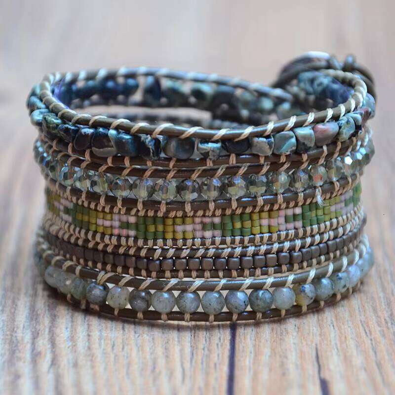 Natural Stone Miyuki Bead Handmade Classic Bohemian Multi-layer Packaging Bracelet