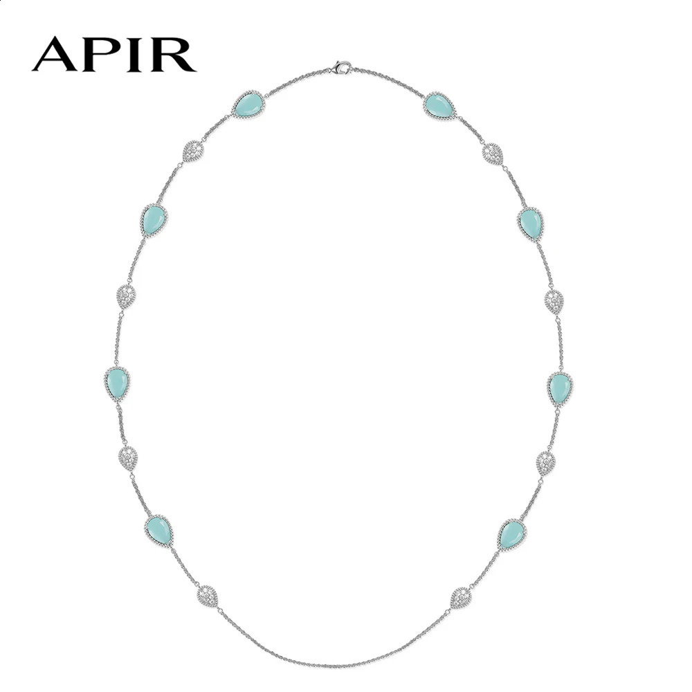 5A Zircon Shell Gemstone Teardrop Bohemian Style Sweater Chain Long Necklaces Gifts for Women Charm Graceful Necklace 250707