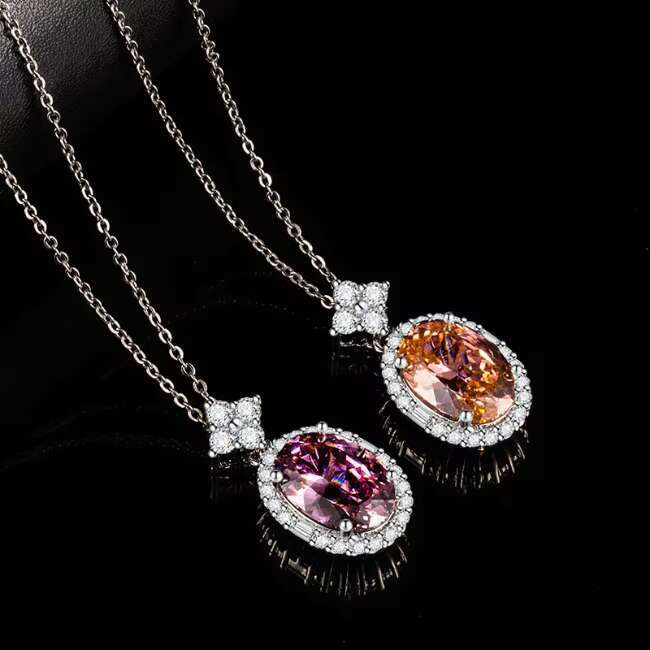 Moissanite Fashion Jewelry S925 Silver Cubic Zirconia Pedant Synthetic Gemstone Pendant Necklace Wedding Fine Jewelry for Women