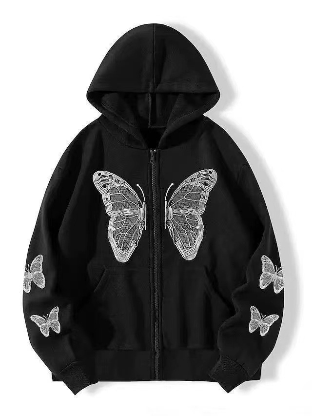 Dark sports shirts mens and womens hoodies gothic style Instagram trendy cute couple Y2k Harajuku zipper hoodie 250708