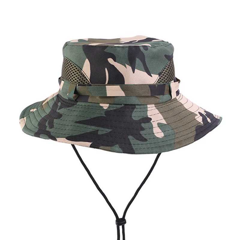 New Camouflage Kids Bucket Hats Summer Outdoor Protection Print Hat UPF 50+ Safari Sun Hat for Men Women Hunting Hiking Fishing Y250707