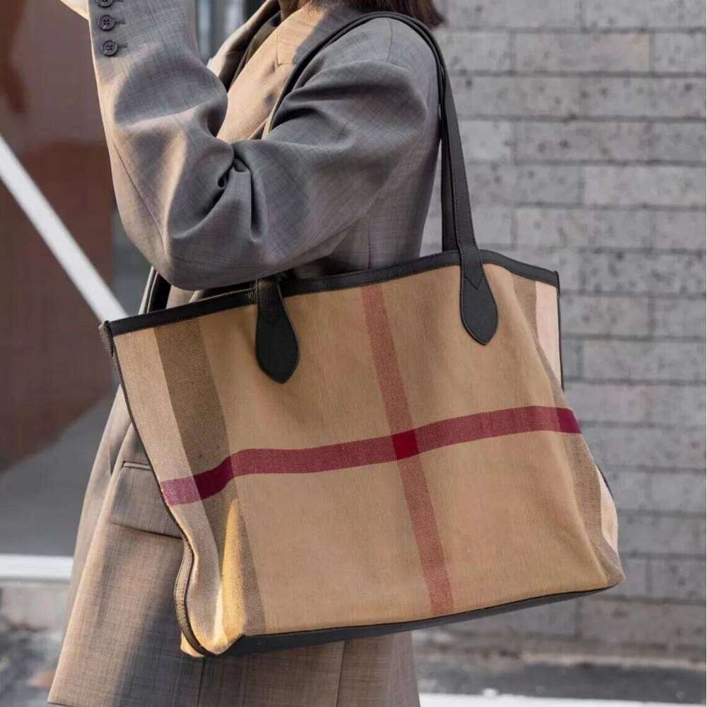Designer bag 99 Super Big Women's Tote Linen Striped Canvas + Cowhide Shoulder Bag Shopping Bags Handbags Both Sides Can Be Used