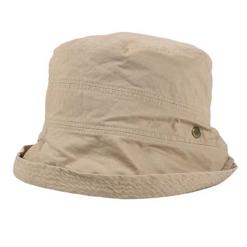 2022 Women Spring Bucket Hats Casual Cotton Summer Panama Hats Collapsible Sun Hats Y250707