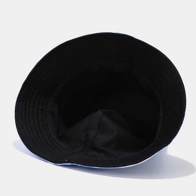 2024 Polyester Blue Sky And White Clouds Print Bucket Hat Fisherman Hat Outdoor Travel Sun Cap For Men And Women Y250707