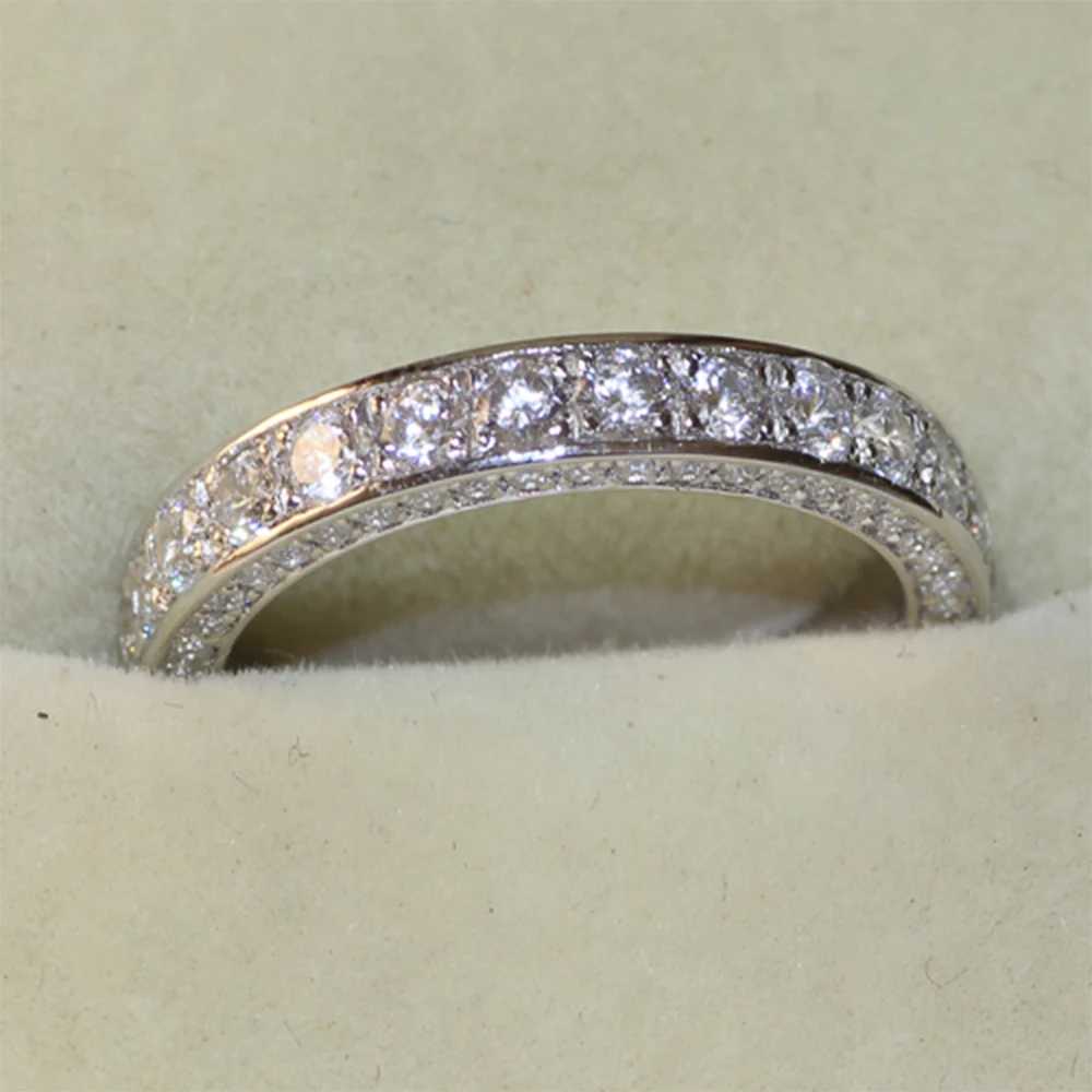 Fashion Women Wedding Party Finger Rings Dazzling Diamond 925 Silver Anniversary Gift Proposal Ring Timeless Classic Jewelry XJ250707