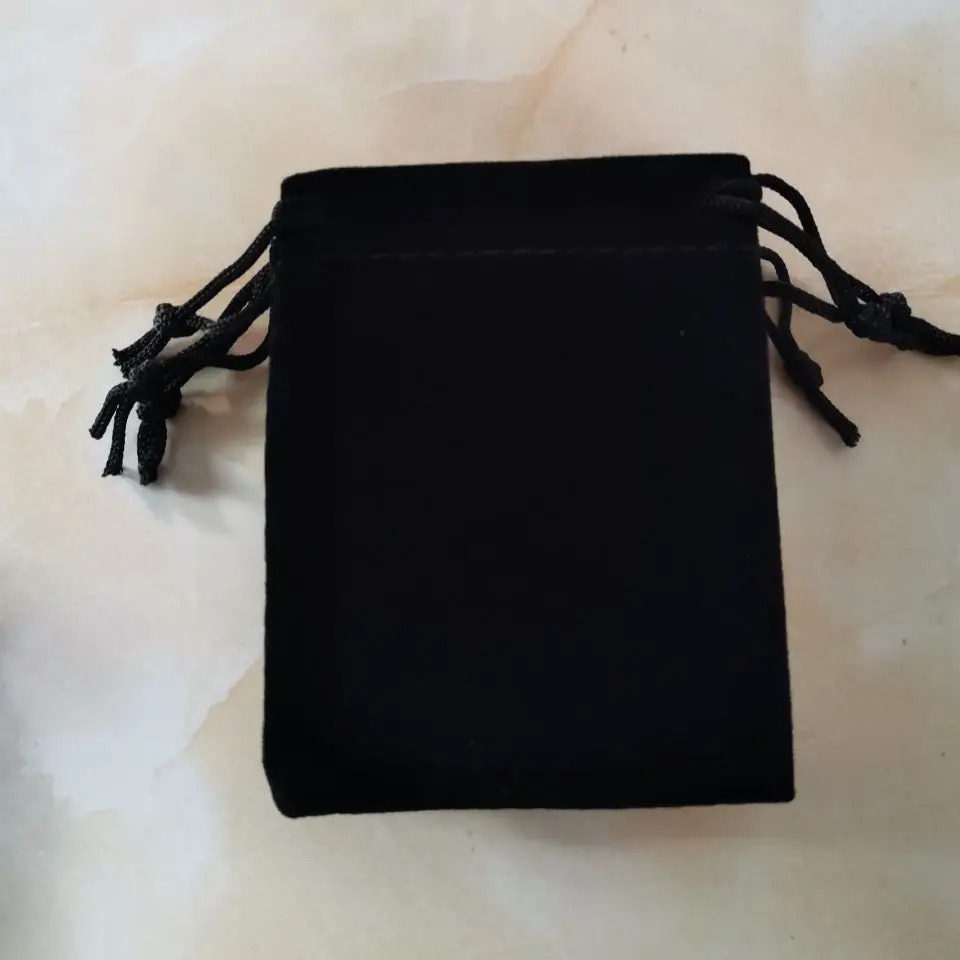 wholesale Black Drawstring Velvet bag Jewelry Pouches Gift Display Packing Flannel Bag Drawstring Pocket 5x7/7x9/9x12/10x15cm 250702