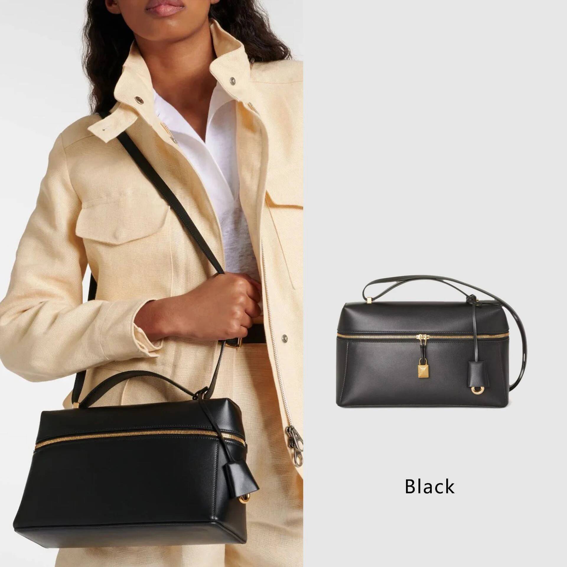 2025 New Genuine Women's Handbag Palm Pattern Cow Leather Lunch Box Bag Gigi Same Style Single Shoulder Slant Cross Body high-quality